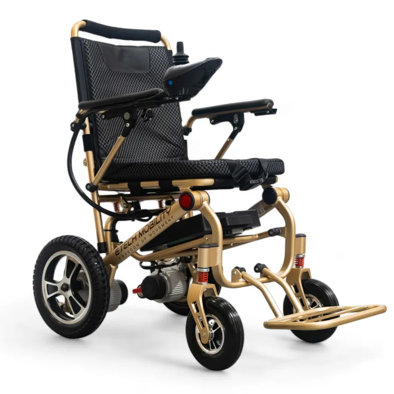 Ultra Lightweight Motorised Wheelchair | LiteMax 2 | Instant Folding Champagne