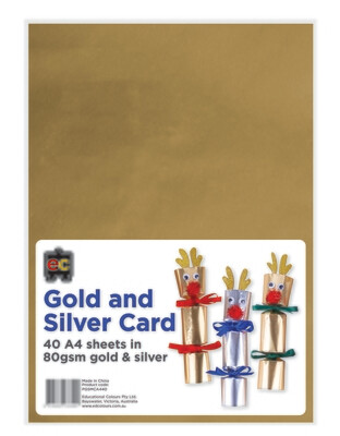 Gold and Silver Metallic Card A4 packet 40