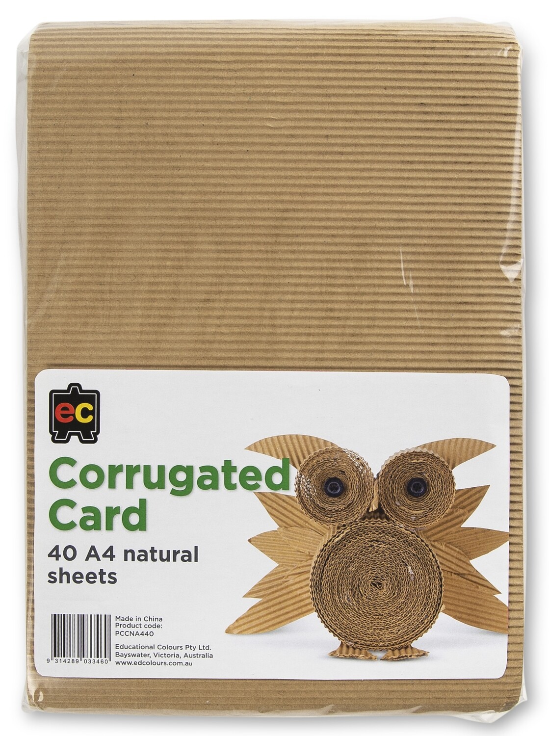 Corrugated Card Natural Colours A4 Packet 40