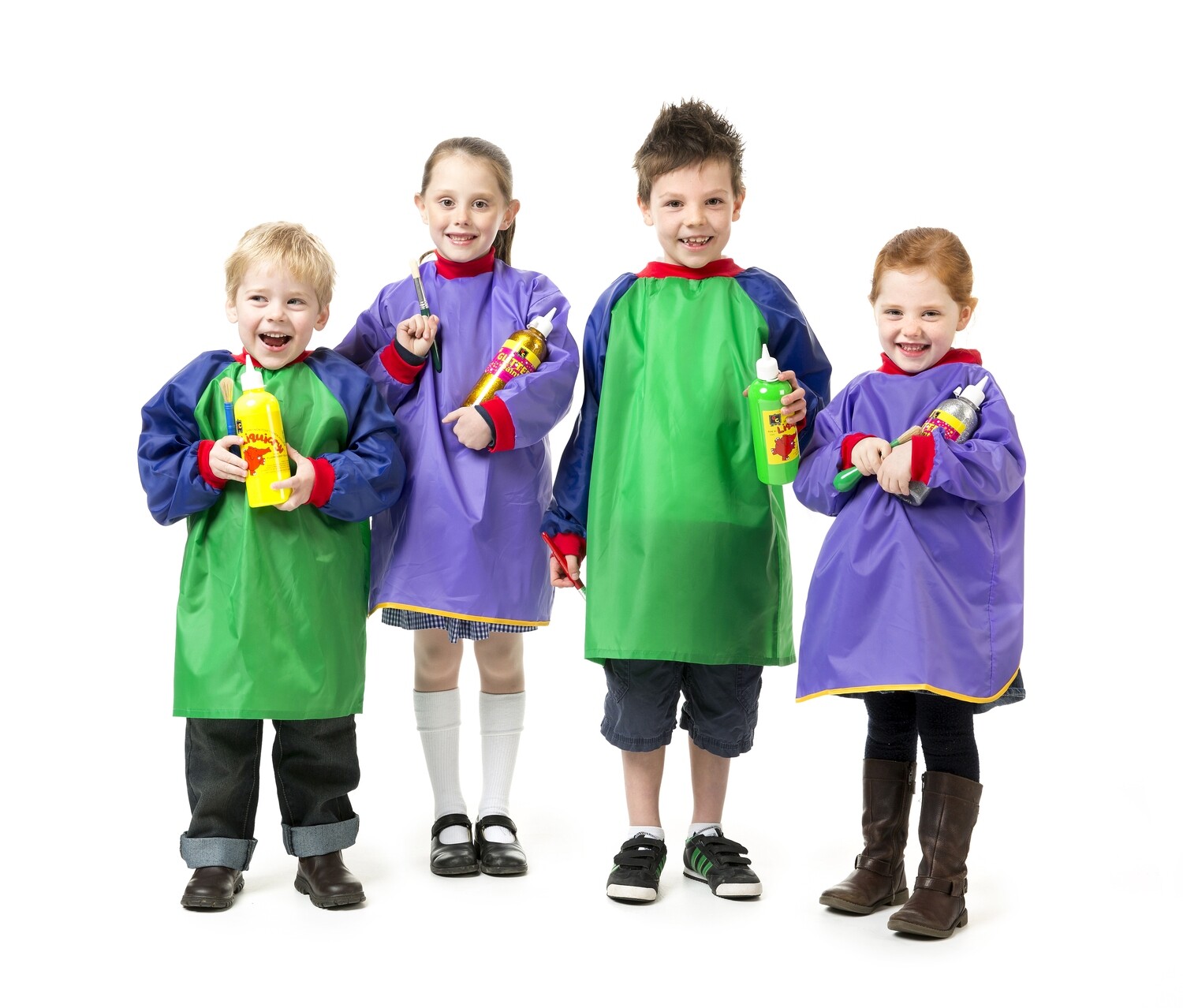 Junior Artist Smocks Green and Blue Ages 5-8