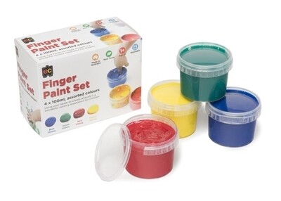 Finger Paint Set of 4 Red, Green, Blue, Yellow