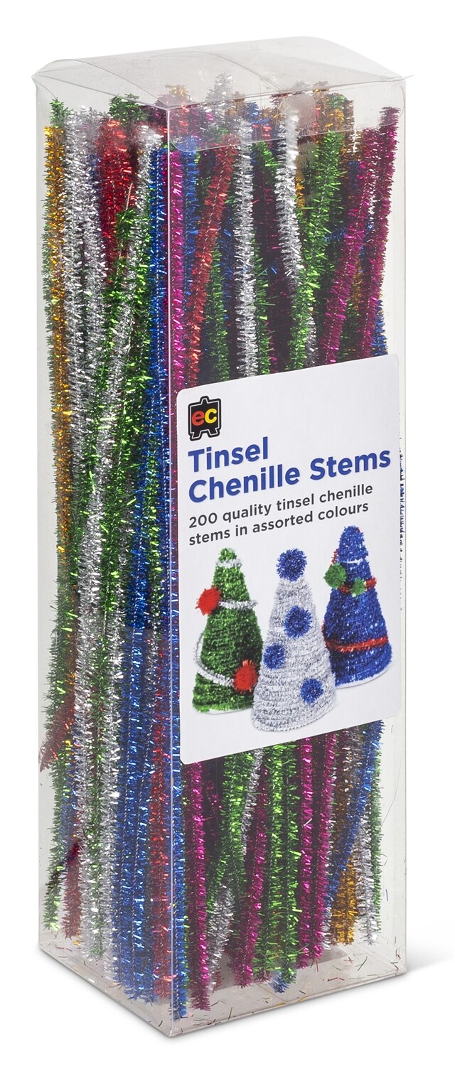 Chenille Stems Tinsel 30cm Packet 200