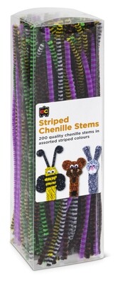 Chenille Stems Striped 30cm Packet 200