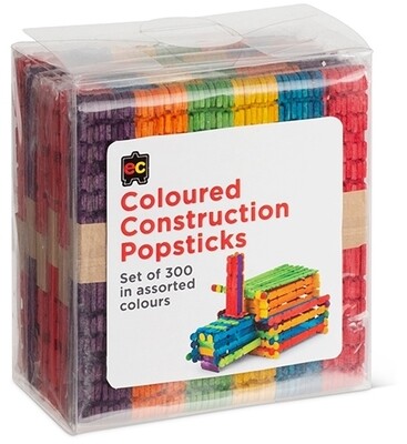 Construction Popsticks Coloured Packet 300