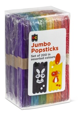 Jumbo Popsticks Coloured Packet 200