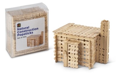 Construction Popsticks Natural Packet 300