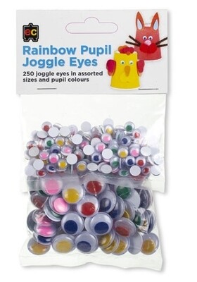 Rainbow Pupil Joggle Eyes Assorted Pack 250