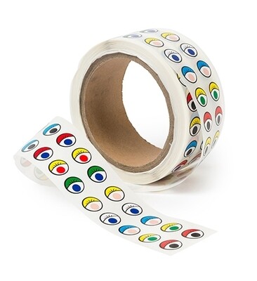 Adhesive Eyes Assorted Colours Roll of 2000