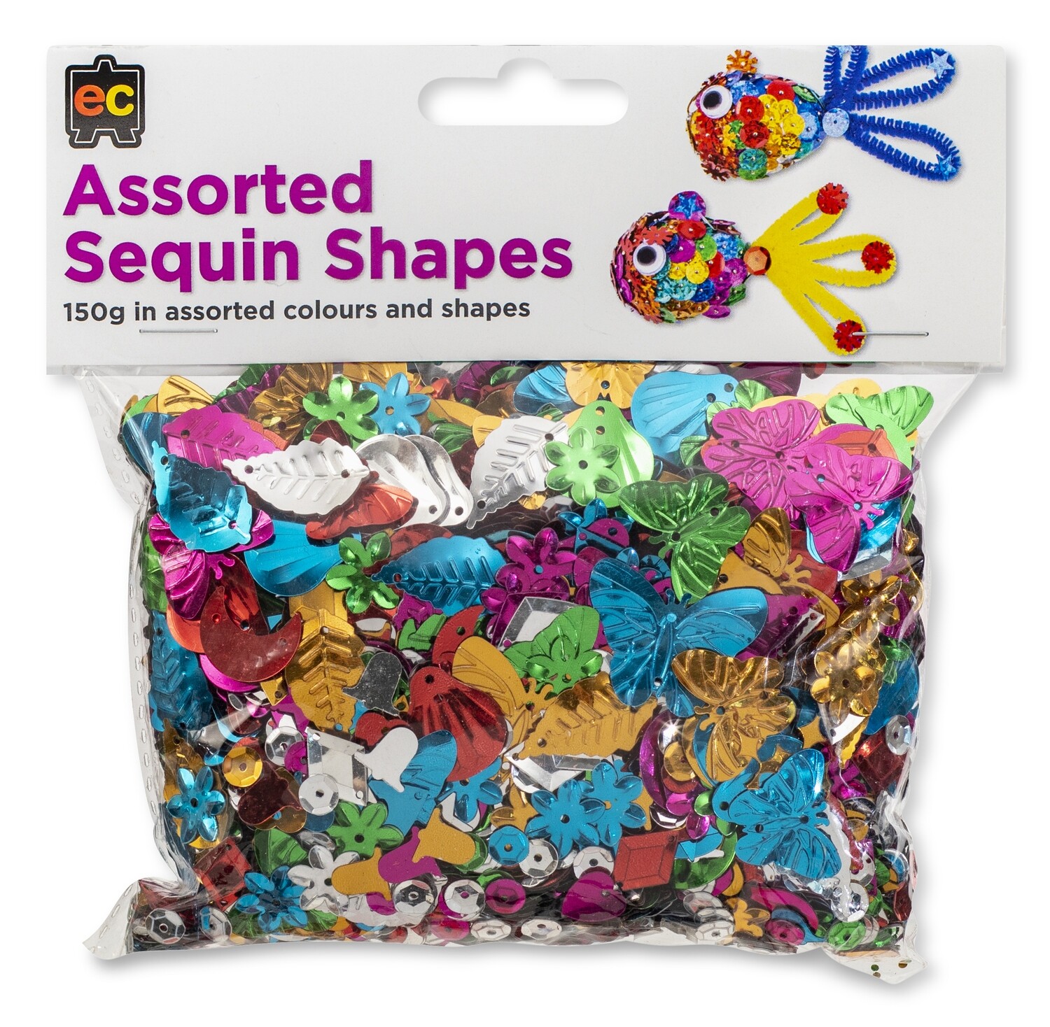 Sequins Assorted Shapes 150gm