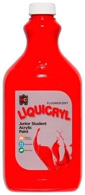 Fluorescent Liquicryl Junior Acrylic 2L Scarlet