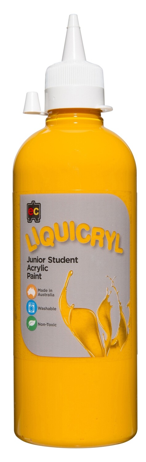 Liquicryl Junior Student Acrylic 500ml Warm Yellow
