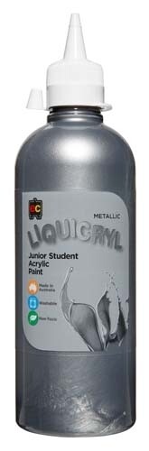 Metallic Liquicryl Junior Student Acrylic 500ml Silver