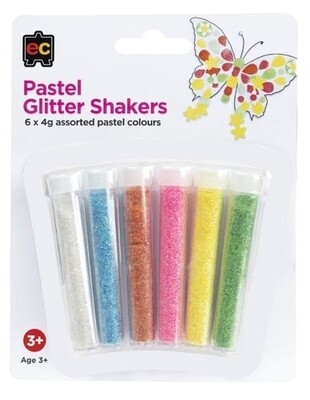 Pastel Glitter Shakers Pack of 6