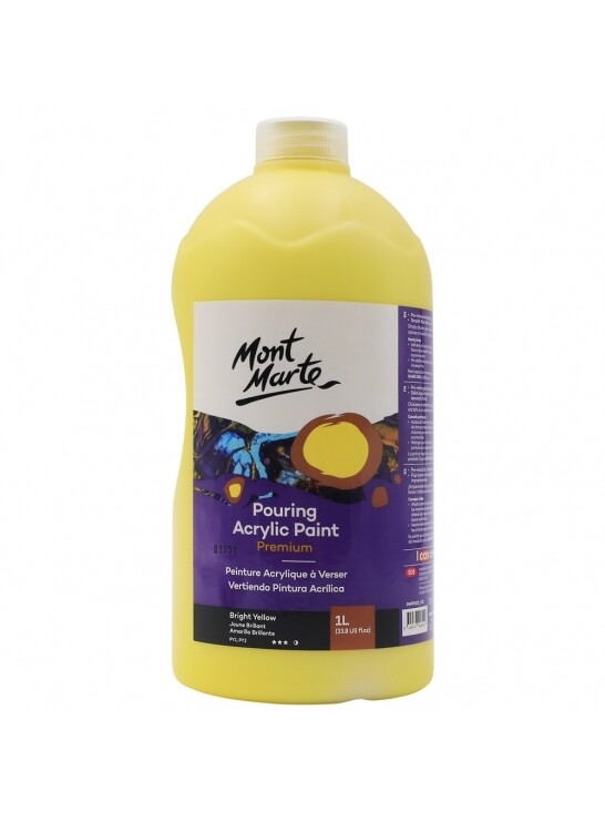 Mont Marte Acrylic Paint 1 ltr (Bright Yellow)