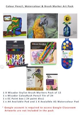 Colour Pencil, Watercolour, & Brush Marker Creative Art Pack