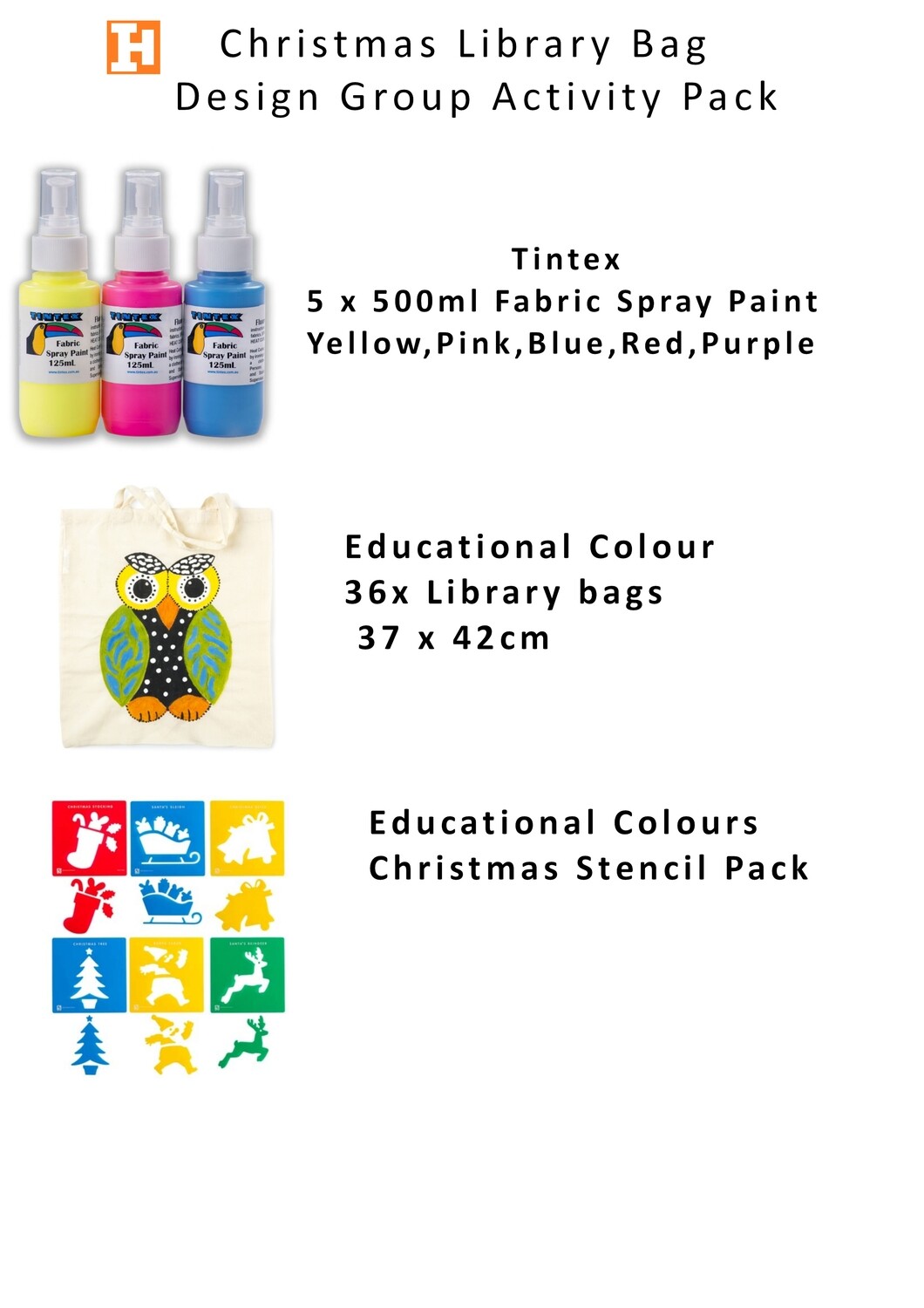 Library Bag Group 
spray Paint Activity Pack (500ml)
