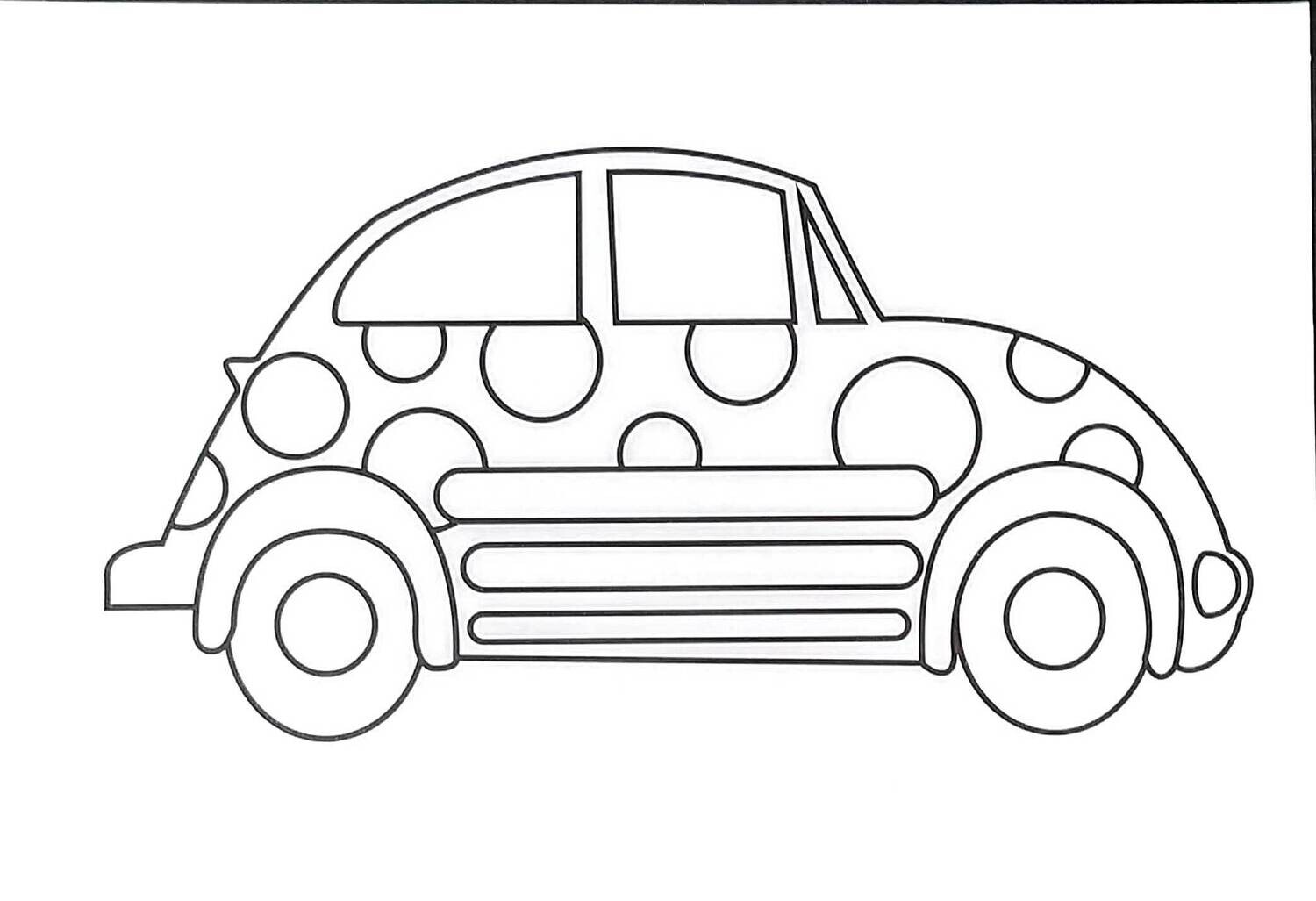 Beetle Car Sand Art Sticker (Pack of 20)