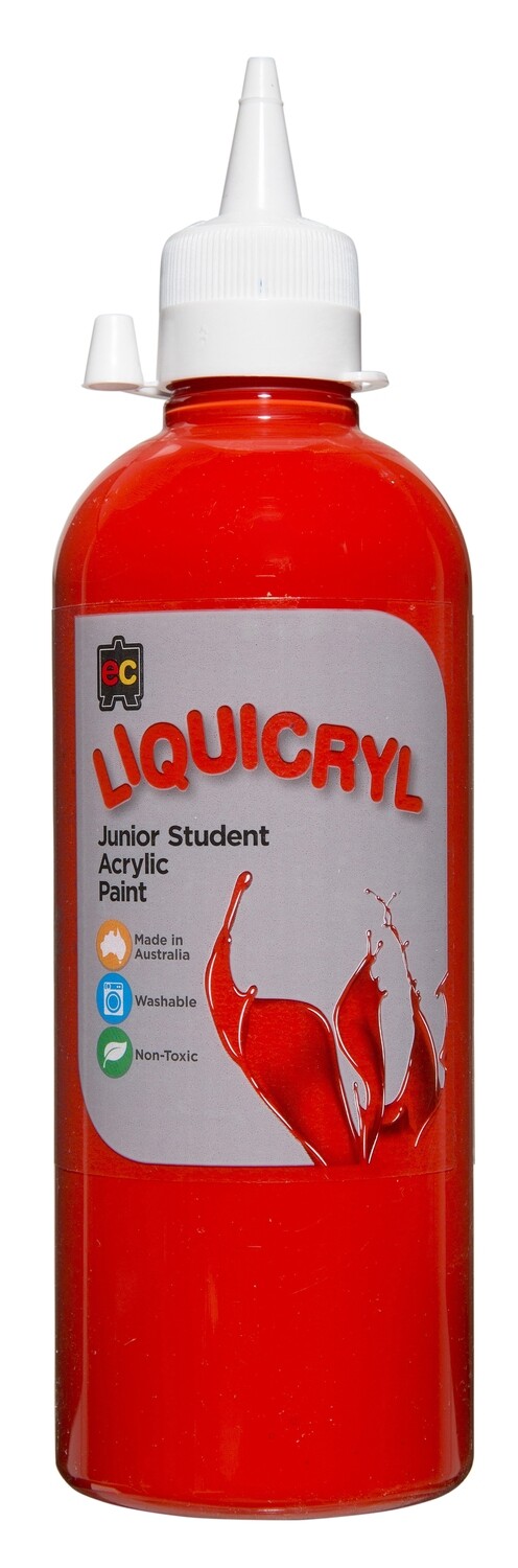 Liquicryl Junior Student Acrylic 500ml Red