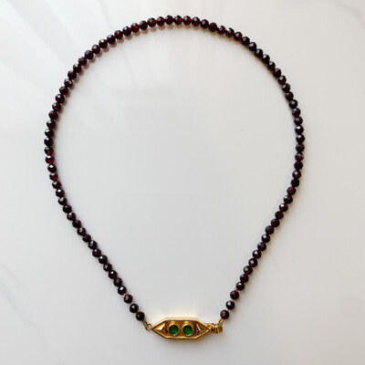 Natural Garnet with Opal Necklace