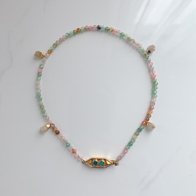 Multicolour Agate with Opal Necklace
