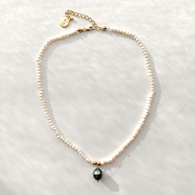 Island Pearl Necklace with Tahitian Pearl