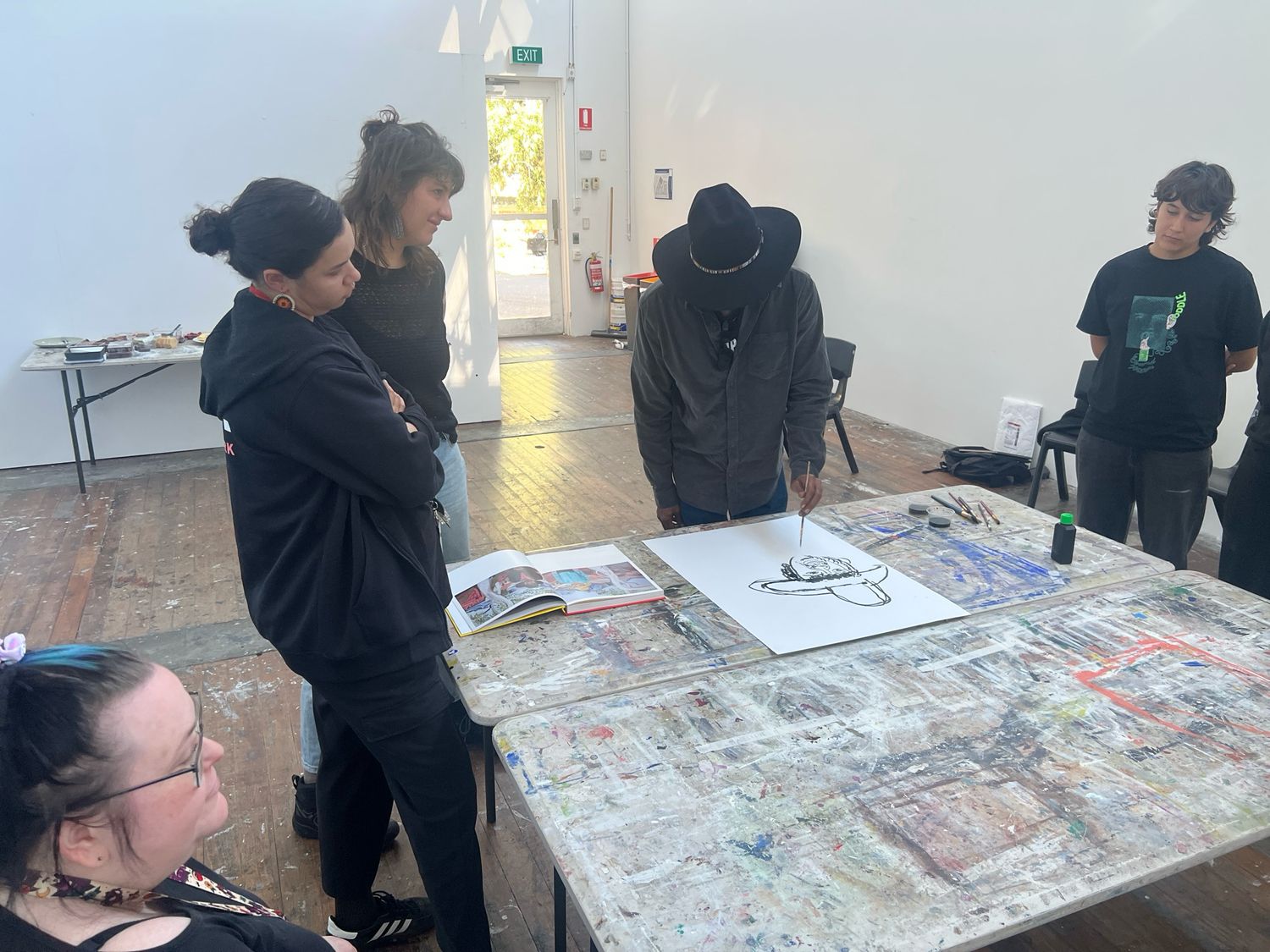 Vincent Namatjira visiting the VCA