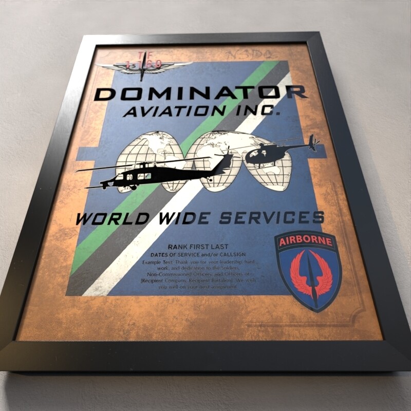 Dominator 1-160th SOAR(Abn) Plaque - 20.5&quot;x16.5&quot;