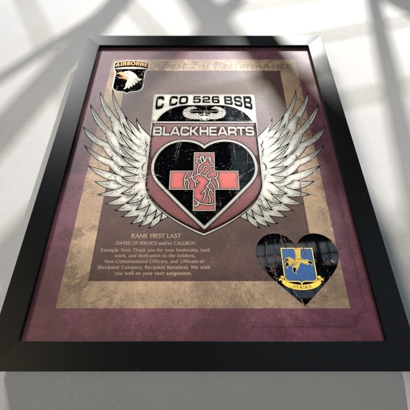 Blackhearts C Co 526 BSB Plaque - 20.5&quot;x16.5&quot;