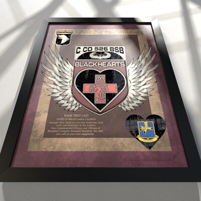 Blackhearts C Co 526 BSB Plaque - 20.5"x16.5"