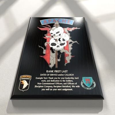 Apache Troop 1-33 CAV Plaque - 9&quot;x12&quot;