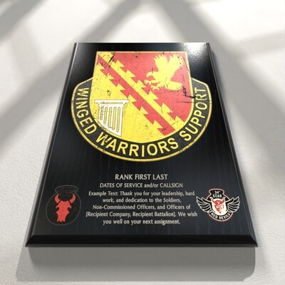 834th Support - 9&quot;x12&quot; Plaque