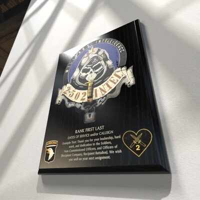 2-502 Intel Plaque - 12"x9"