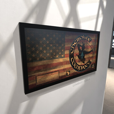 C Co. “Cherokee” 1-26 IN Rustic Flag Plaque - 28.25&quot;x15.25&quot;