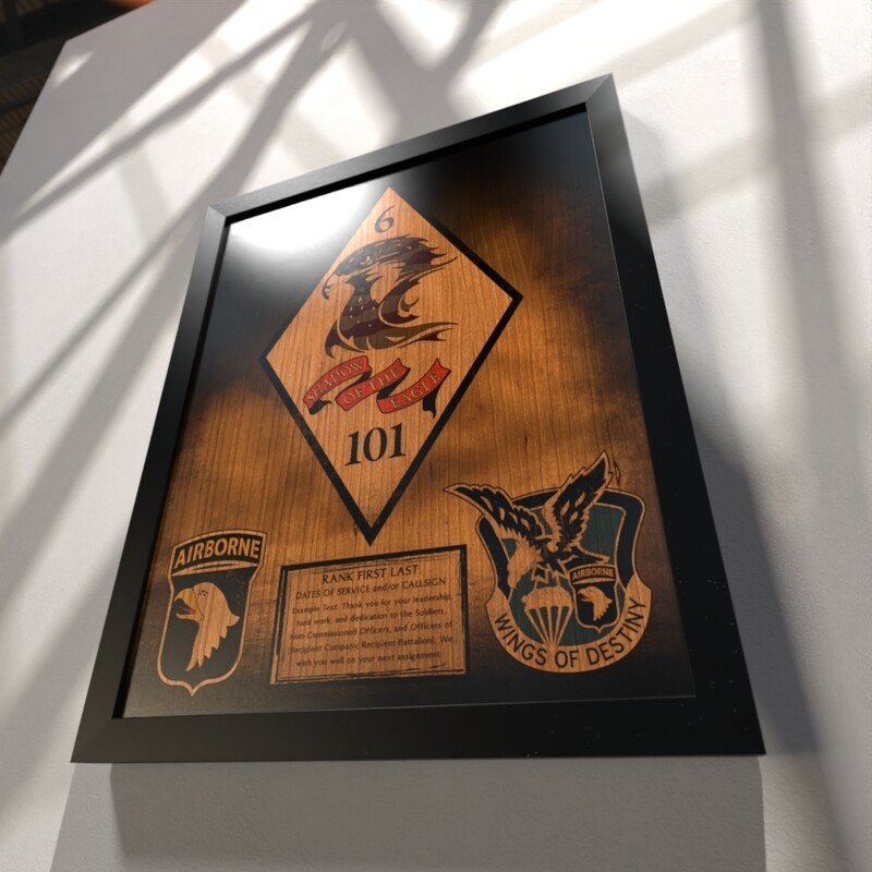 6-101 AVN REGT Stained Wood Plaque- 16.5"x20.5"