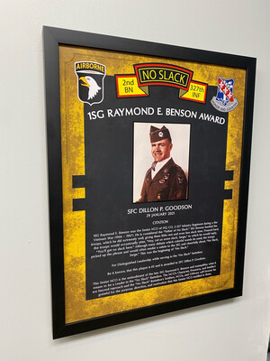 Raymond E. Benson Award 2-327th Plaque - 20.5"x16.5"