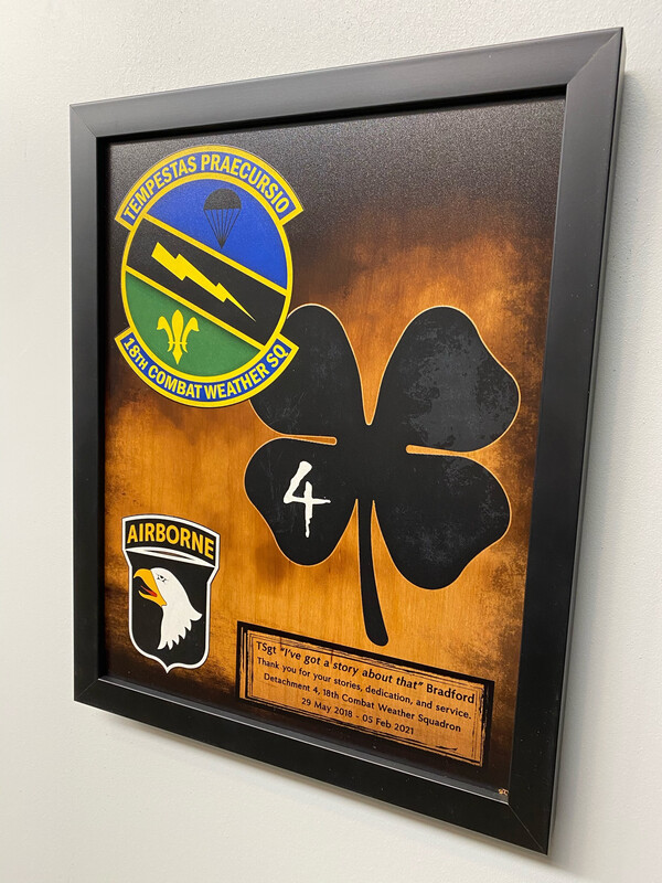 4th Det. 18th Combat Weather Squadron Wood Plaque 12.5"x10.5"