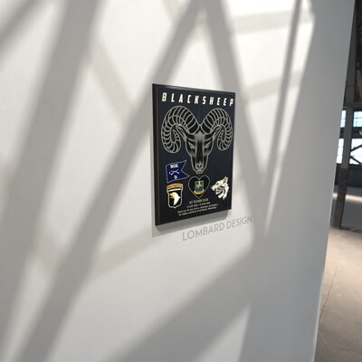D Co 1-502D - &quot;BLACKSHEEP&quot; - 9&quot;x12&quot; Plaque