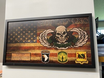 551 MP Co. "Hooligans" Rustic Flag Plaque - 28.25"x15.25"