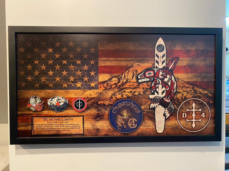 4-160th SOAR(Abn) Rustic Flag Plaque - 28.25&quot;x15.25&quot;