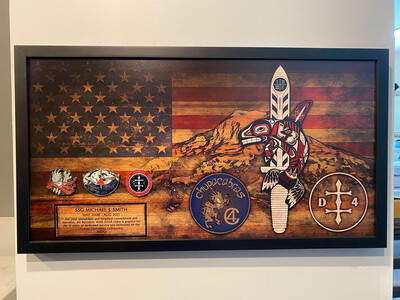 4-160th SOAR(Abn) Rustic Flag Plaque - 28.25&quot;x15.25&quot;