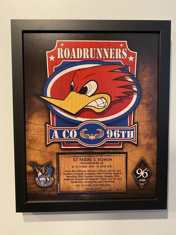 A Co "Roadrunners" 96 ASB Wood Plaque - 11"x13"