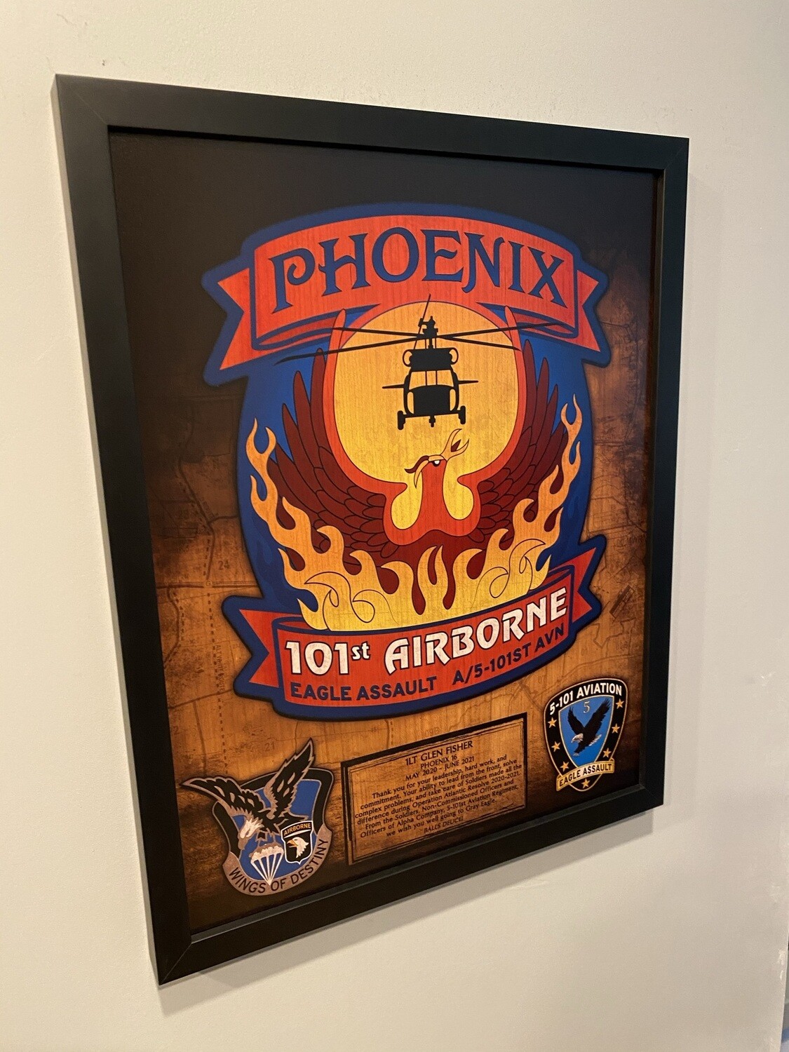 A Co "Phoenix" 1-101 AVN Wood Plaque - 16.5"x20.5"