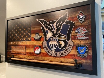 101 CAB &quot;Wings of Destiny&quot; Rustic Flag Plaque - 28.25&quot;x15.25&quot;