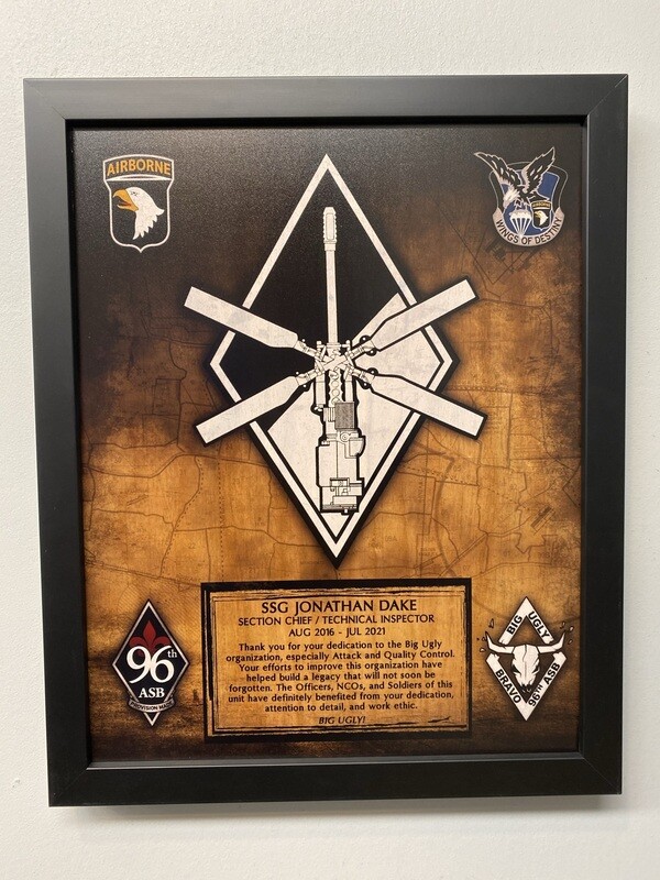 B Co 96th ASB "Attack" Wood Plaque - 12.5"x10.5"