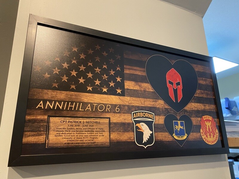 A Co &quot;Annihilator&quot; 526 BSB Rustic Flag Plaque - 28.25&quot;x15.25&quot;