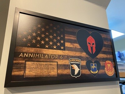 A Co "Annihilator" 526 BSB Rustic Flag Plaque - 28.25"x15.25"