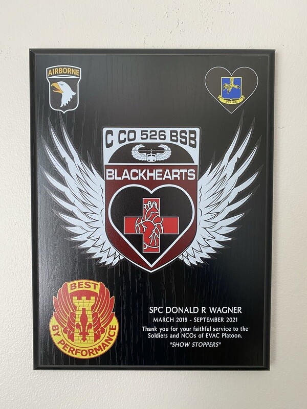 C Co &quot;Blackhearts&quot; - 9&quot;x12&quot; Plaque