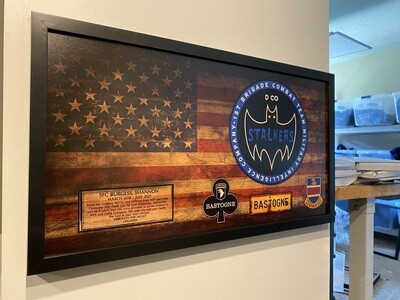 D Co "Stalkers" 326 BEB Rustic Flag Plaque - 28.25"x15.25"