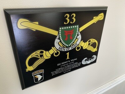 1-33 CAV &quot;Men of War&quot; - 9&quot;x12&quot; Plaque
