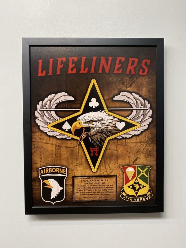101st Division Sustainment Brigade Plaque - Stained - 16.5"x20.5"